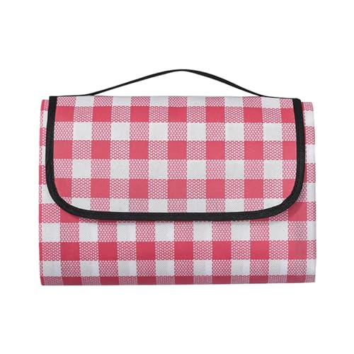 EKalgretrA Outdoor Picknickdecke Faltbare Camping-Picknick-Unterlage, wasserdichte tragbare Camping-Matte, Stranddecke for Strand, Selbstfahrer-Tour, Picknick, Grillen(Red,90x150cm) von EKalgretrA