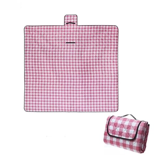 EKalgretrA Outdoor Picknickdecke Faltbare wasserdichte Campingmatte Strand Picknick Pad Decke Faltbare Outdoor-Klapp-Schlafmatte(Red White Gird) von EKalgretrA