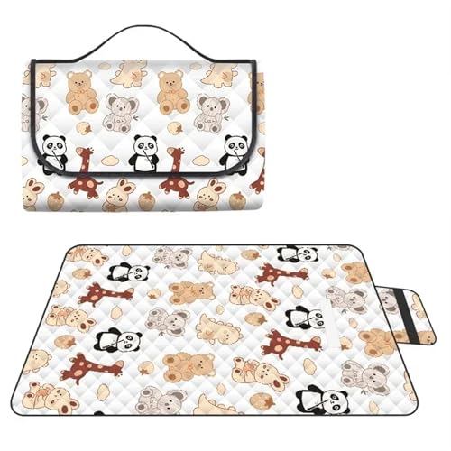 EKalgretrA Outdoor Picknickdecke Verdickte wasserdichte Picknick-Stranddecke Camping-Bodenmatte(Animal World,150x200CM) von EKalgretrA