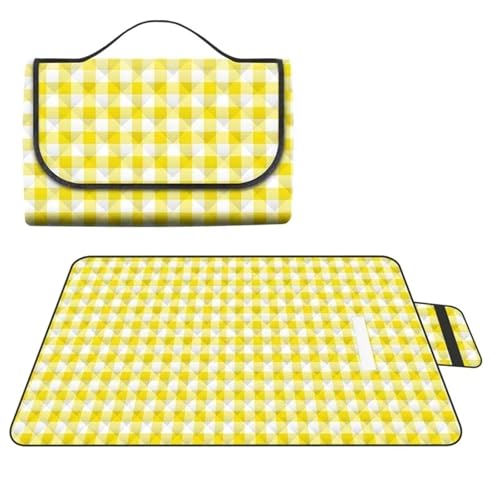 EKalgretrA Outdoor Picknickdecke Verdickte wasserdichte Picknick-Stranddecke Camping-Bodenmatte(Small Yellow,200x200CM) von EKalgretrA