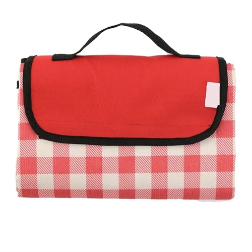 EKalgretrA Outdoor Picknickdecke wasserdichte Campingmatte Stranddecke Tragbare Picknick-Bodenmatratze(Red-Checkered,145x80cm) von EKalgretrA