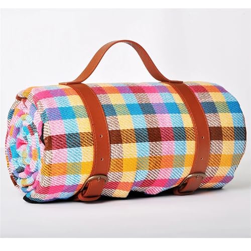 EKalgretrA Outdoor Picknickdecke wasserdichte Picknickmatte im Freien Strand Camping Decke Bunte Plaid Streifen Isomatte(Style 11,200x200cm) von EKalgretrA