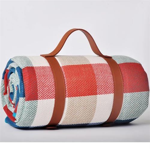 EKalgretrA Outdoor Picknickdecke wasserdichte Picknickmatte im Freien Strand Camping Decke Bunte Plaid Streifen Isomatte(Style 4,150x200cm) von EKalgretrA