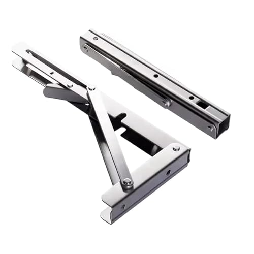 Klappkonsole Schwerlast 2 Stück Dreieck-Klappwinkel-Regalhalterung, zusammenklappbare Regalhalterung for Tisch, Werkbank, Wandmontage(2pc stainless 12inch) von EKalgretrA