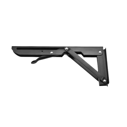 Klappkonsole Schwerlast 2 stücke Klapp Regal Halterung Zusammenklappbare Hardware for Tisch Arbeit RV Auto Platzsparend(Black 10inch) von EKalgretrA