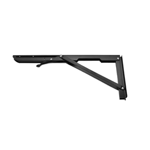Klappkonsole Schwerlast 2 stücke Klapp Regal Halterung Zusammenklappbare Hardware for Tisch Arbeit RV Auto Platzsparend(Black 16inch) von EKalgretrA