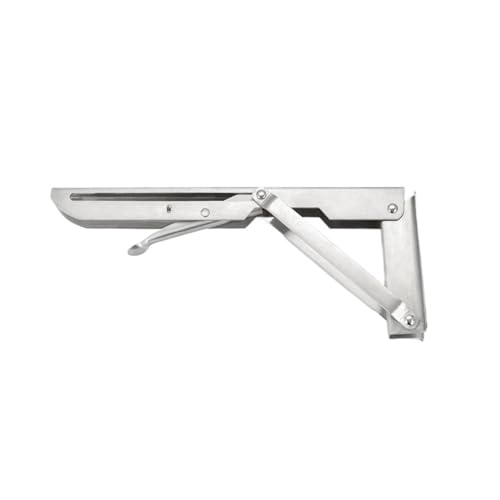 Klappkonsole Schwerlast 2 stücke Klapp Regal Halterung Zusammenklappbare Hardware for Tisch Arbeit RV Auto Platzsparend(Silver 10inch) von EKalgretrA