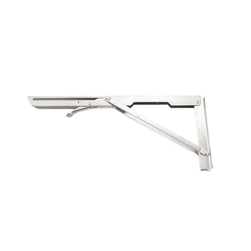 Klappkonsole Schwerlast 2 stücke Klapp Regal Halterung Zusammenklappbare Hardware for Tisch Arbeit RV Auto Platzsparend(Silver 16inch) von EKalgretrA