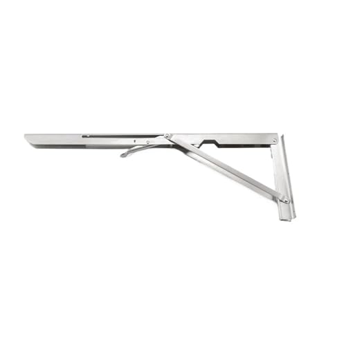 Klappkonsole Schwerlast 2 stücke Klapp Regal Halterung Zusammenklappbare Hardware for Tisch Arbeit RV Auto Platzsparend(Silver 20inch) von EKalgretrA