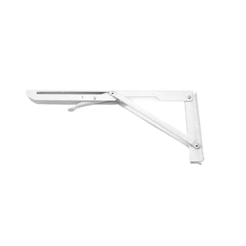 Klappkonsole Schwerlast 2 stücke Klapp Regal Halterung Zusammenklappbare Hardware for Tisch Arbeit RV Auto Platzsparend(White 14inch) von EKalgretrA