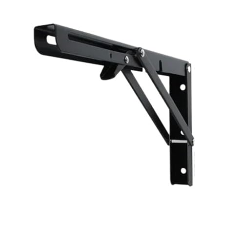Klappkonsole Schwerlast 2 stücke Klapp Regal Klammern Zusammenklappbare Halterung for Tisch Arbeit Platzsparende DIY(Black 12inch) von EKalgretrA