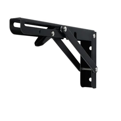 Klappkonsole Schwerlast 2 stücke Klapp Regal Klammern Zusammenklappbare Halterung for Tisch Arbeit Platzsparende DIY(Black 8inch) von EKalgretrA
