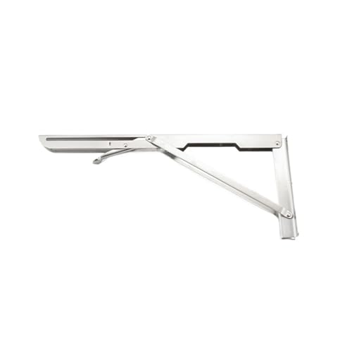 Klappkonsole Schwerlast 2PCS 8-20 zoll Klapp Winkel Halterung Dreieck Wand for Regal Bank Tisch(Silver 16 inch) von EKalgretrA