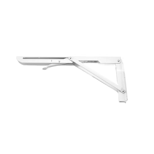 Klappkonsole Schwerlast 2PCS 8-20 zoll Klapp Winkel Halterung Dreieck Wand for Regal Bank Tisch(White 14 inch) von EKalgretrA