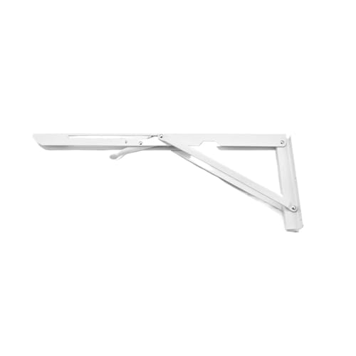 Klappkonsole Schwerlast 2PCS 8-20 zoll Klapp Winkel Halterung Dreieck Wand for Regal Bank Tisch(White 18 inch) von EKalgretrA