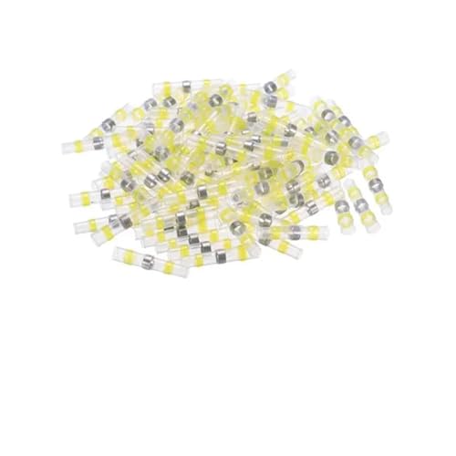 Schrumpfverbind Set 10/30/50PCS Schweißen Wärmeschrumpfende Draht Stecker Löten Hülse Draht Terminal Kit Marine Isolierung(Yellow,50PCS) von EKalgretrA