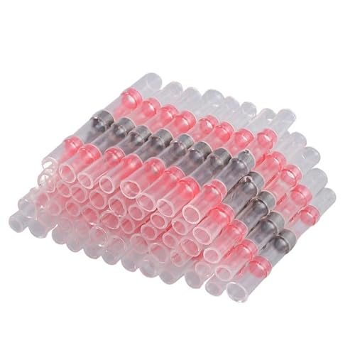 Schrumpfverbind Set 100/500/1000 STÜCKE Lötdichtungshülse Splice Terminals Kupfer Schrumpfschlauch Elektrische Draht Stoßverbinder Rot(600PCS) von EKalgretrA