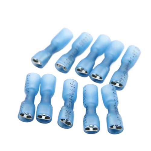 Schrumpfverbind Set 25PCS Schrumpf Crimp Terminals Kit Isolierte Butt Draht Stecker Elektrische Kabel Weibliche Docking Spaten Terminal(Blue) von EKalgretrA