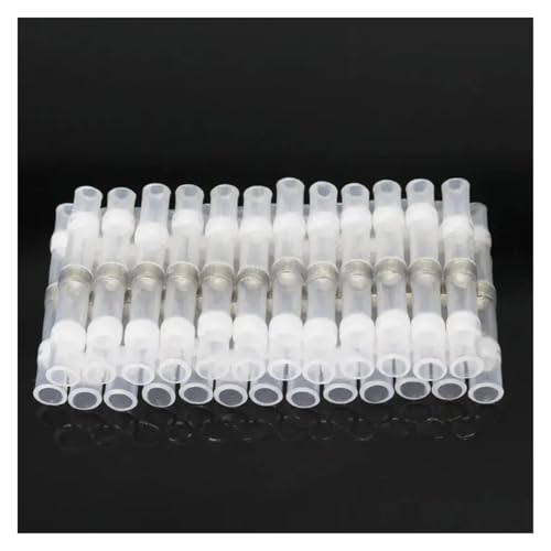 Schrumpfverbind Set 50PCS Wärmeschrumpfende Draht Anschlüsse Hülse AWG22-18 Butt Elektrische Splice Verzinnt Solder Dichtung Terminal(WHITE) von EKalgretrA
