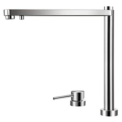 Küchenarmatur mit Trinkwasserhahn, 360° schwenkbarer, versteckter Lift-Klapp-Küchenspülenhahn, gebürsteter Edelstahl-Mischbatterie for heißes und kaltes Wasser von EKsma