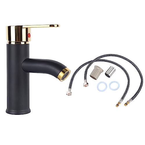 Waschbecken Wasserhahn Einlochmontage Einhandgriff Heiß Kalt Bad Wasserhahn Edelstahl Waschtischarmatur Schwarz Gold Waschbecken Wasserhahn Einlochmontage Einhandgriff Heiß Kalt Bad Wasserhahn Edelstahl Waschtischarmatur Schwarz Gold von EKsma