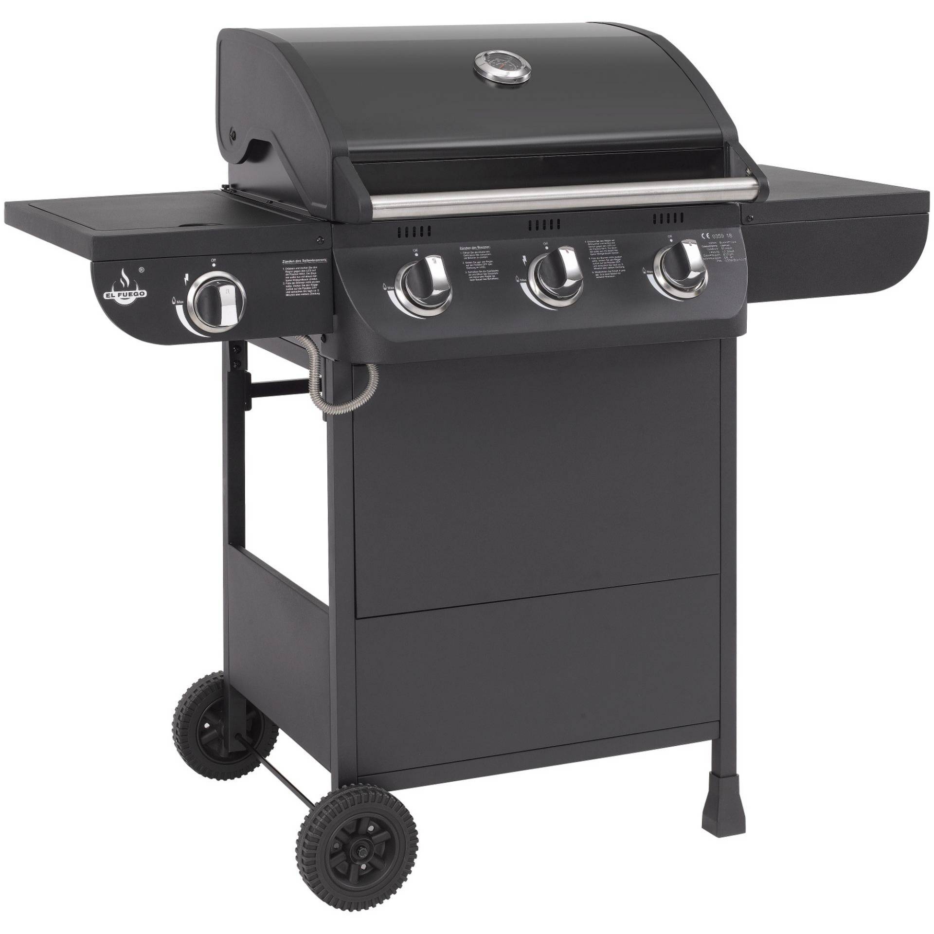 El Fuego Gasgrill 'Columbus' schwarz 107,5 x 117,5 x 58,5 cm von EL FUEGO