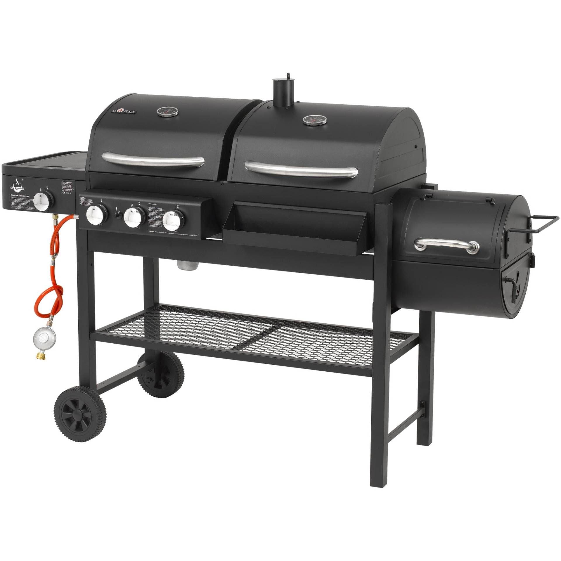 El Fuego Kombigrill 3-in-1 'Sierra' schwarz 173,5 x 117,5 x 60 cm von EL FUEGO