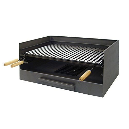 IMEX EL ZORRO 71515 Tischgrill mit Grillrost, Edelstahl, 61 x 40 x 33 cm, Grau von EL ZORRO