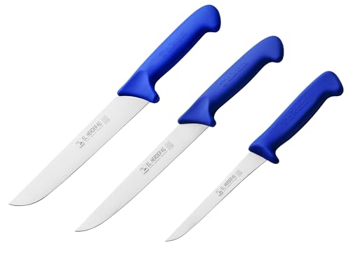 Profi Schlachtermesser Set - 28-34cm - das original H.Herder Solingen Messerset – 3 teilig – Fleischmesser Metzgermesser mit rutschfestem Griff für Profi Metzger und Hobby Koch - die Premiumklasse Profi Schlachtermesser Set - 28-34cm - das original H.Herder Solingen Messerset – 3 teilig – Fleischmesser Metzgermesser mit rutschfestem Griff für Profi Metzger und Hobby Koch - die Premiumklasse von EL. Herder