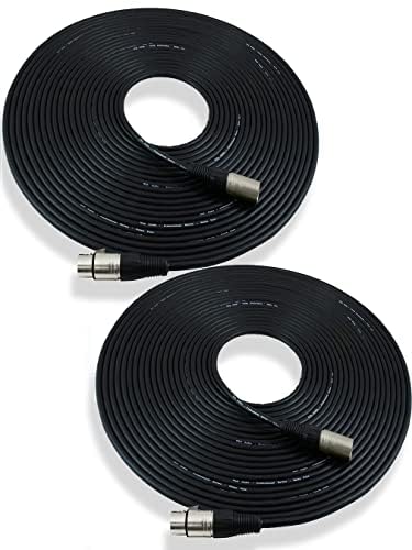 ELAORY XLR Kabel Mikrofonkabel Patchkabel 15m 2Pack - XLR Stecker auf Buchse Mikrofonkabel - Symmetrisches Mikrofonschlangenkabel von ELAORY
