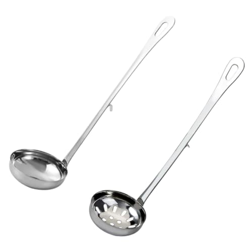 ELAYARD 1 Satz Hotpot Löffel mit Haken Teilig Schöpflöffel Suppenlöffel Küchenutensil mit Verbrühungsdesign für Suppen und Ölfilterung von ELAYARD