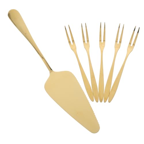 ELAYARD 1 Satz Kuchenbesteck-Set Vorspeise Vorspeisengabeln Obstgabeln Verkostungsgabeln Obstgabel aus Edelstahl wiederverwendbare Utensilien Kleine Gabeln Rostfreier Golden ELAYARD 1 Satz Kuchenbesteck-Set Vorspeise Vorspeisengabeln Obstgabeln Verkostungsgabeln Obstgabel aus Edelstahl wiederverwendbare Utensilien Kleine Gabeln Rostfreier Golden von ELAYARD