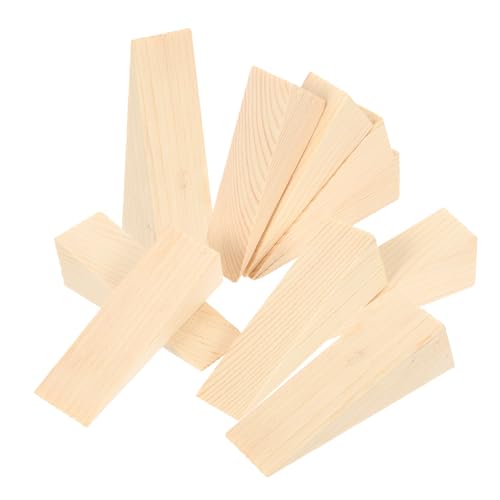 ELAYARD 10 Stück Holz Türkeile Robuste Türstopper aus Hochwertigem Holz Nagelfreier Türstopper und Wandschutz Praktische Keile gegen Türkollision für Schlafzimmer und Wohnräume von ELAYARD