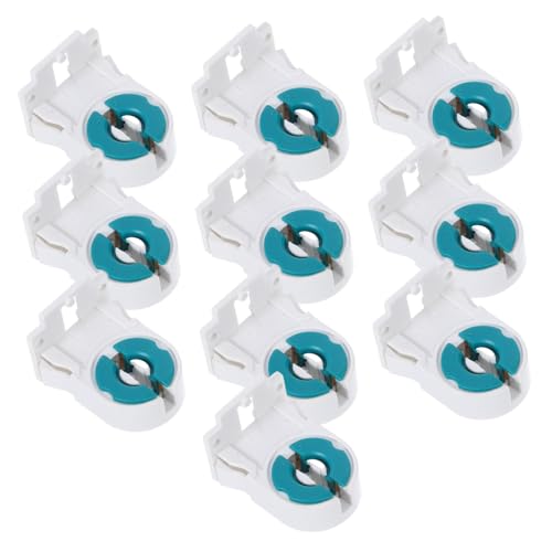 ELAYARD 10 Stück Lampenfassung aus Hitzebeständigem Material Langlebiger Lampenhalter für Leuchtstoffröhren Einfach zu Warten Energiesparend Geeignet für Büro Gewerbe und von ELAYARD