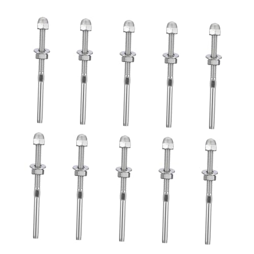 ELAYARD 10 Stück Teiliges Edelstahl Kabelspannset für Treppengeländer und Balkon Rostfrei Einteiliges Gewinde Endstück Geeignet für Horizontale und Seilgeländer Wetterbeständig Elegant von ELAYARD