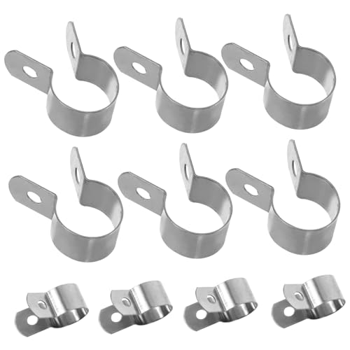 ELAYARD 10 Stück Teiliges Edelstahl Rohrschellen U Form Schlauchschellen Metallklemmen für Rohre Schläuche Kabel Rostfrei Langlebig Einfache Montage Geeignet für Innen und Außenbereich von ELAYARD
