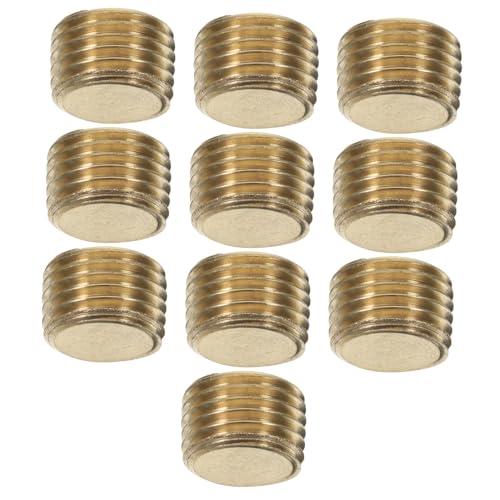 ELAYARD 10 Stück Teiliges Messing endkappen Außensechskant design Gewinde Kupferrohrverschluss Wasserdichte Rohrendverschraubung Langlebig Installieren Geeignet für Wasserleitungen von ELAYARD
