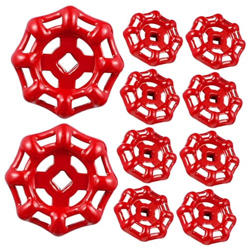 ELAYARD 10 Stück Teiliges Metall Ventilhandrad Roter robuster Ersatzgriff mit Robustem Design Rostbeständig Geringer Fluidwiderstand Passend für Absperrventile und Kugelhähne Langlebig und von ELAYARD