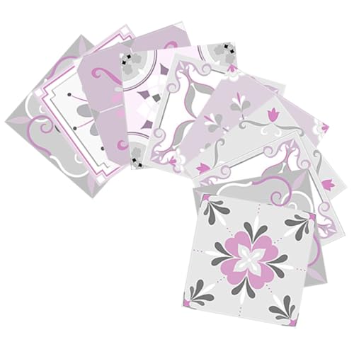 ELAYARD 10 Stück Teiliges Selbstklebende Vintage Fliesenaufkleber Abziehbare Öl und Staubresistente Wandfliesensticker für Küche Bad und Möbel Romantisches Retro Design Rückstandsfrei von ELAYARD