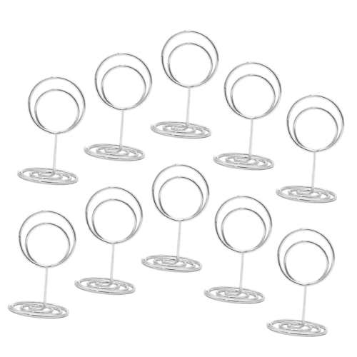 ELAYARD 10 Stück Teiliges Tischkartenhalter aus Robustem Metall Runder Memo Fotoclips Vielseitig für Tischnummern Menükarten und Platzkarten Minimalistisches Design für Restaurant Büro von ELAYARD