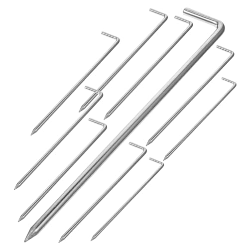 ELAYARD 10 Stück Teiliges Verzinkte Förmige Zeltheringe mit zulaufender Spitze Robuste Zelt Heringe für Harte Böden Windfeste Zeltnägel für Camping Strand Pavillons und Gartenzubehör von ELAYARD