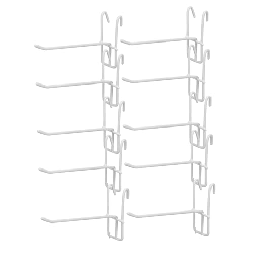 ELAYARD 10 Stück Teiliges Weißes Eisen gitterwandhaken Langlebig und Robust Praktisches Aufhängesystem für Haushalts Ladengitter Rutschfeste Haken für Ordnung und Präsentation von ELAYARD