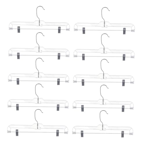 ELAYARD 10 Stück Transparente Multifunktionale Kleiderbügel mit Verstellbaren Clips Platzsparend und Robust Geeignet für Röcke Hosen Anzüge und Formelle Kleidung mit S Haken und ELAYARD 10 Stück Transparente Multifunktionale Kleiderbügel mit Verstellbaren Clips Platzsparend und Robust Geeignet für Röcke Hosen Anzüge und Formelle Kleidung mit S Haken und von ELAYARD