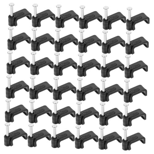 ELAYARD 100 Stück Schwarze Halbschelle Kabelbefestigung mit Stahlstift Kabelclip Drahtfixierung Werkzeug Kabelklemmen für Kabelmanagement und Drahtbefestigung ELAYARD 100 Stück Schwarze Halbschelle Kabelbefestigung mit Stahlstift Kabelclip Drahtfixierung Werkzeug Kabelklemmen für Kabelmanagement und Drahtbefestigung von ELAYARD