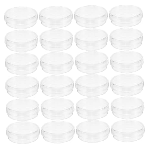 ELAYARD 100 Stück Transparente Kunststoff-Petrischalen mit Deckel Glatte Oberfläche für Medizinische Untersuchungen Pilz-Agar-Platten Beschreibbar für Mikrobiologische Laborexperimente von ELAYARD