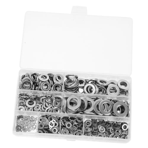 ELAYARD 1010 Stück Teiliges Edelstahl Unterlegscheiben Flache Dichtungen Metall Kombi Sortiment für Auto Maschinen mit Aufbewahrungsbox Langlebig und Leitfähig von ELAYARD