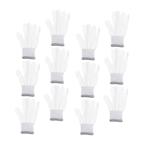 ELAYARD 12 Paare Anti statische Handschuhe Nylonbeschichtet Arbeitshandschuhe mit Rutschfester Pu beschichtung Extra Lang Robust und Präzise für Montage und PC bau Graue Kante von ELAYARD
