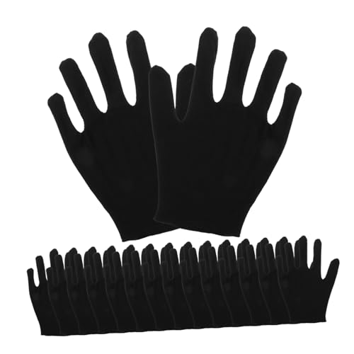 ELAYARD 12 Paare Baumwollhandschuhe Moisturizing Schutzhandschuhe Robust Mittelstark Schwarz für Schmuck Garten Reinigung Schutz bei Handarbeit von ELAYARD