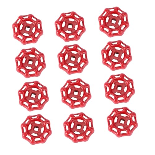 ELAYARD 12 Stück Teiliges Edelstahl Ventil handräder Robust Langlebig Rostfrei Ersatzteile für Metallventile und Wasserhahn Zubehör Einfache Montage Flacher Boden gegen Ablagerungen Rote von ELAYARD