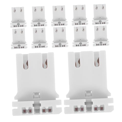 ELAYARD 12 Stück Teiliges LED Leuchtstofflampenfassungen Plug in Lampensockel Fluorescent Tube Holder Schnellinstallation Robuste Kunststofffassung für Haushalt und Büro von ELAYARD